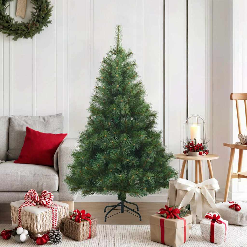 vidaXL Kunstmatige Hinged Kerstboom Groen 120 cm PVC, staal