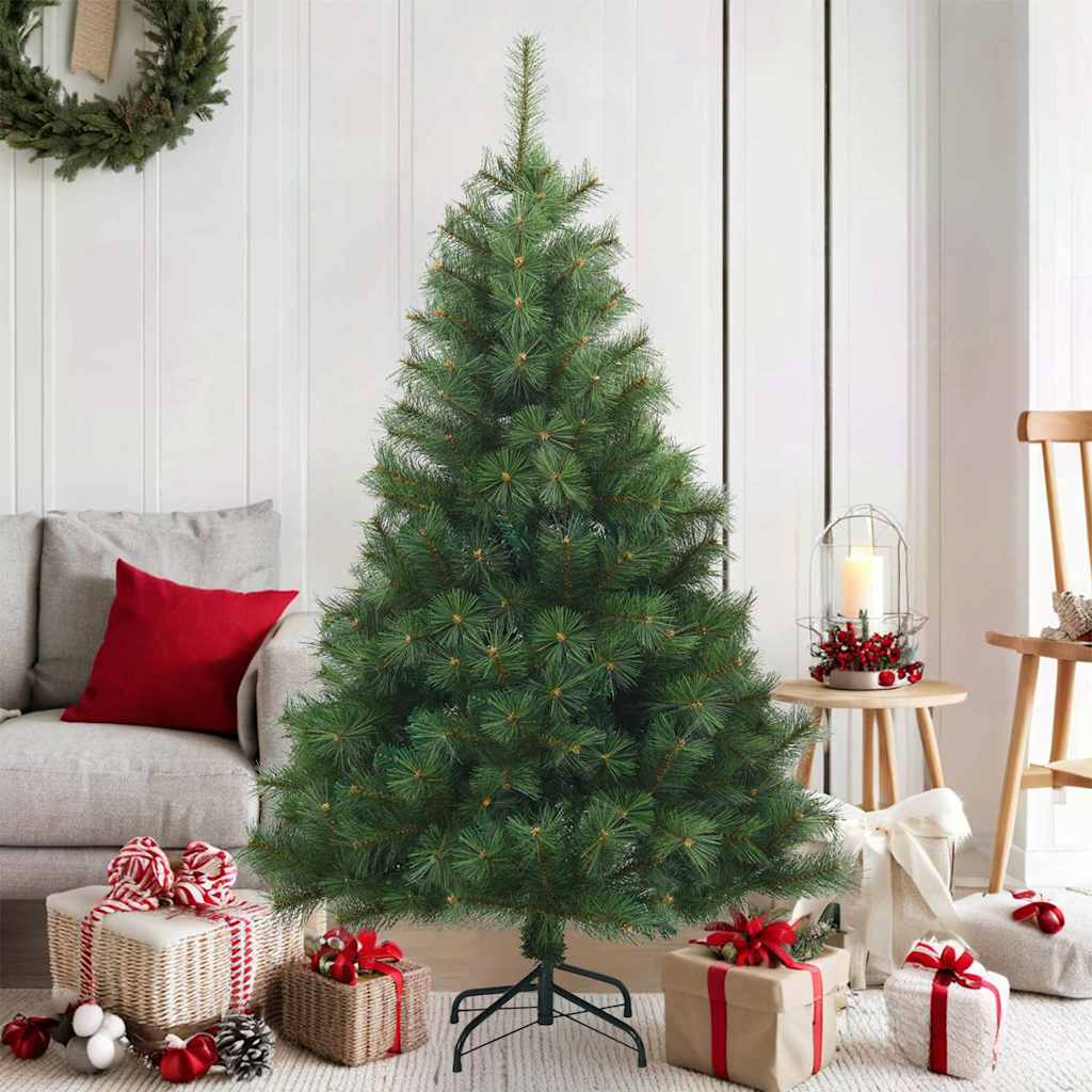 vidaXL Kunstmatige Hinged Kerstboom Groen 120 cm PVC, staal