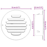 vidaXL Luchtventilatieroosters 4 pcs Zilver 80 mm Roestvrij staal