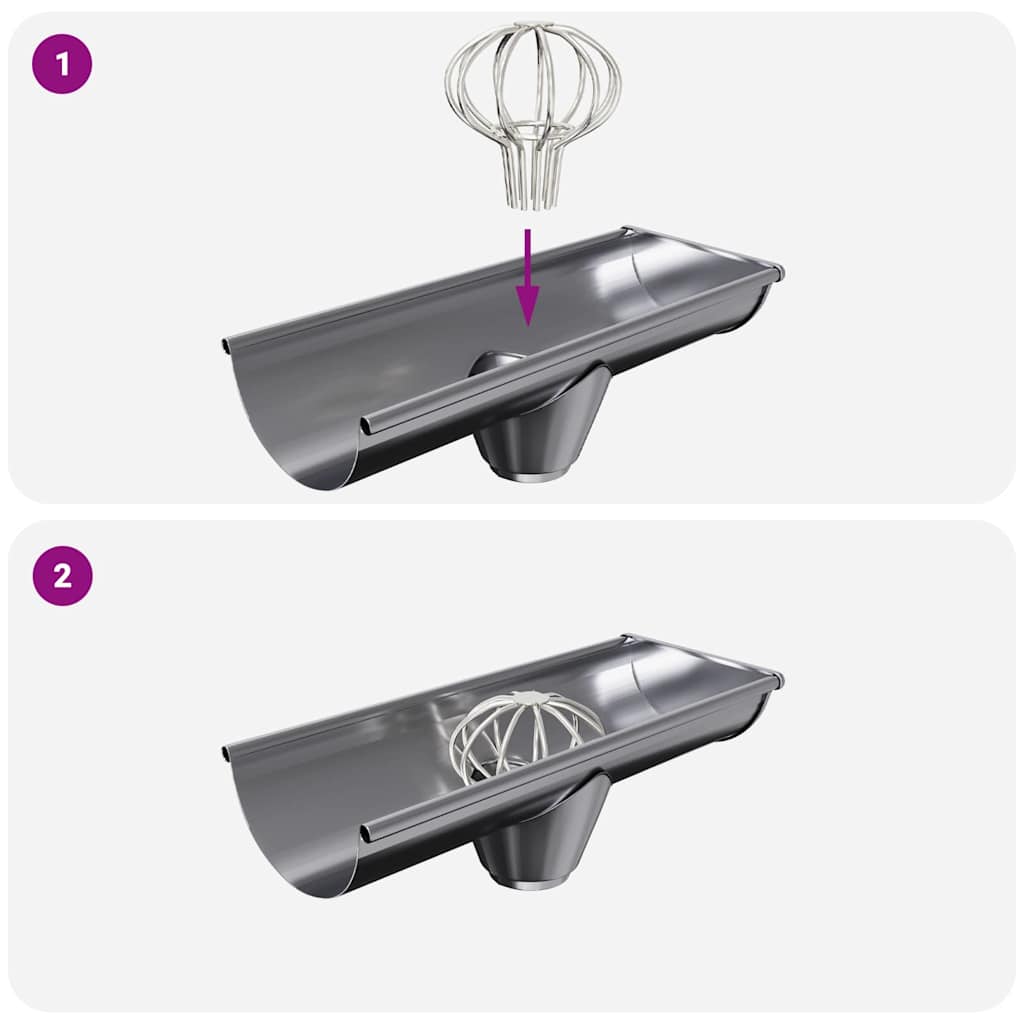 vidaXL Gootblad beschermer 2 pcs Zilver 50 mm Roestvrij staal
