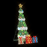 vidaXL Verlichte Kerstboom met 3 Geschenkdozen 2D Warm Wit 150 cm