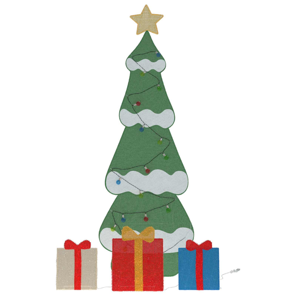 vidaXL Verlichte Kerstboom met 3 Geschenkdozen 2D Warm Wit 150 cm