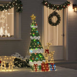 vidaXL Verlichte Kerstboom met 3 Geschenkdozen 2D Warm Wit 150 cm