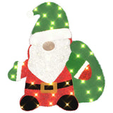 vidaXL Verlichte Kerstman met 60 LED Warmwit 70 x 62 cm Tinsel Stof