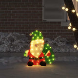 vidaXL Verlichte Kerstman met 60 LED Warmwit 70 x 62 cm Tinsel Stof