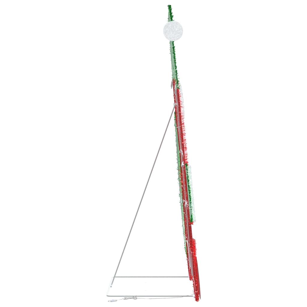 vidaXL Verlichte Kerstman met 60 LED Warmwit 70 x 62 cm Tinsel Stof