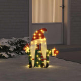 vidaXL Verlichte Kerstman met 60 LED Warmwit 70 x 62 cm Tinsel Stof