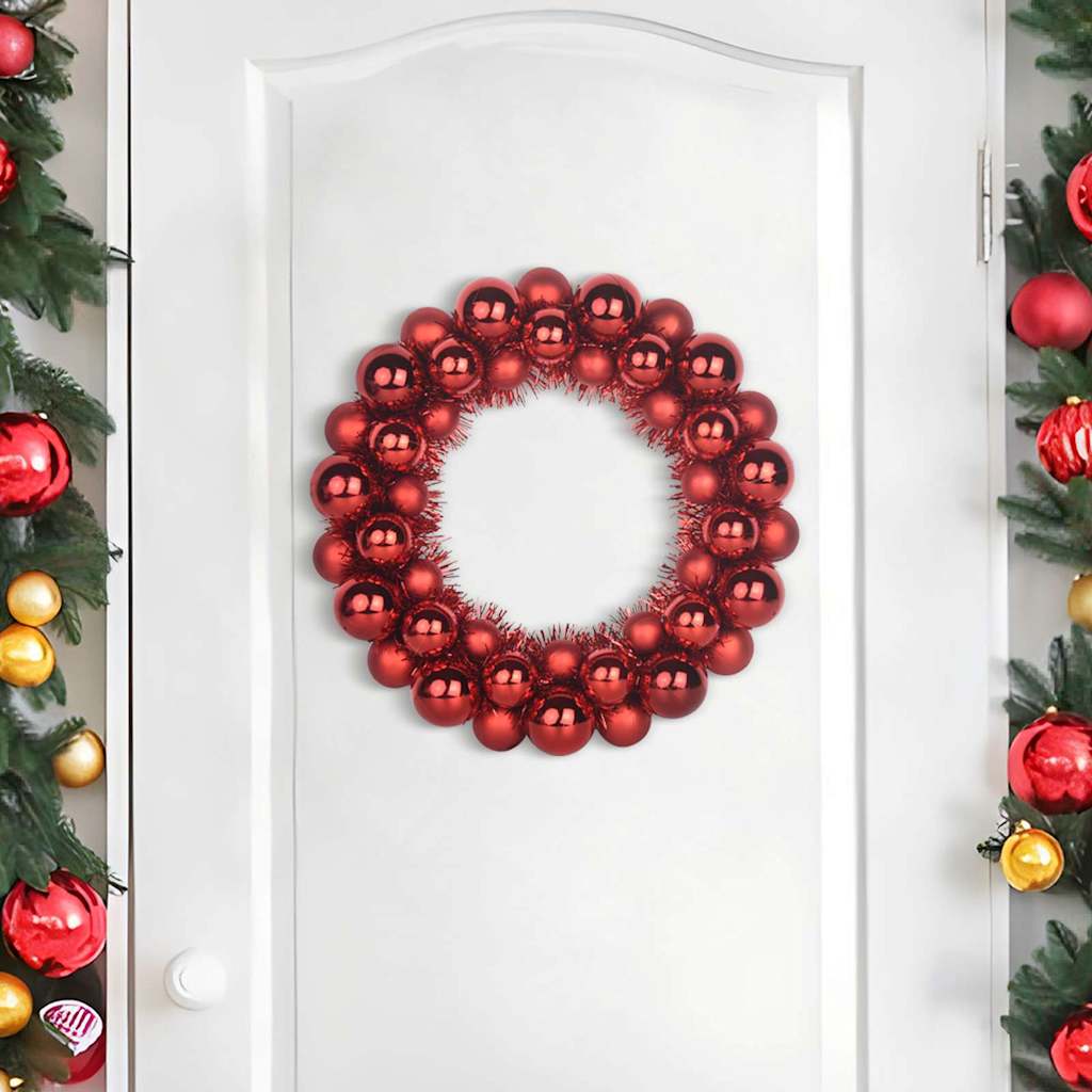 vidaXL Kerstbal Kransen 2 pcs Rood 33 x 33 x 7 cm Polystyreen