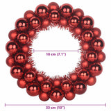 vidaXL Kerstbal Kransen 2 pcs Rood 33 x 33 x 7 cm Polystyreen