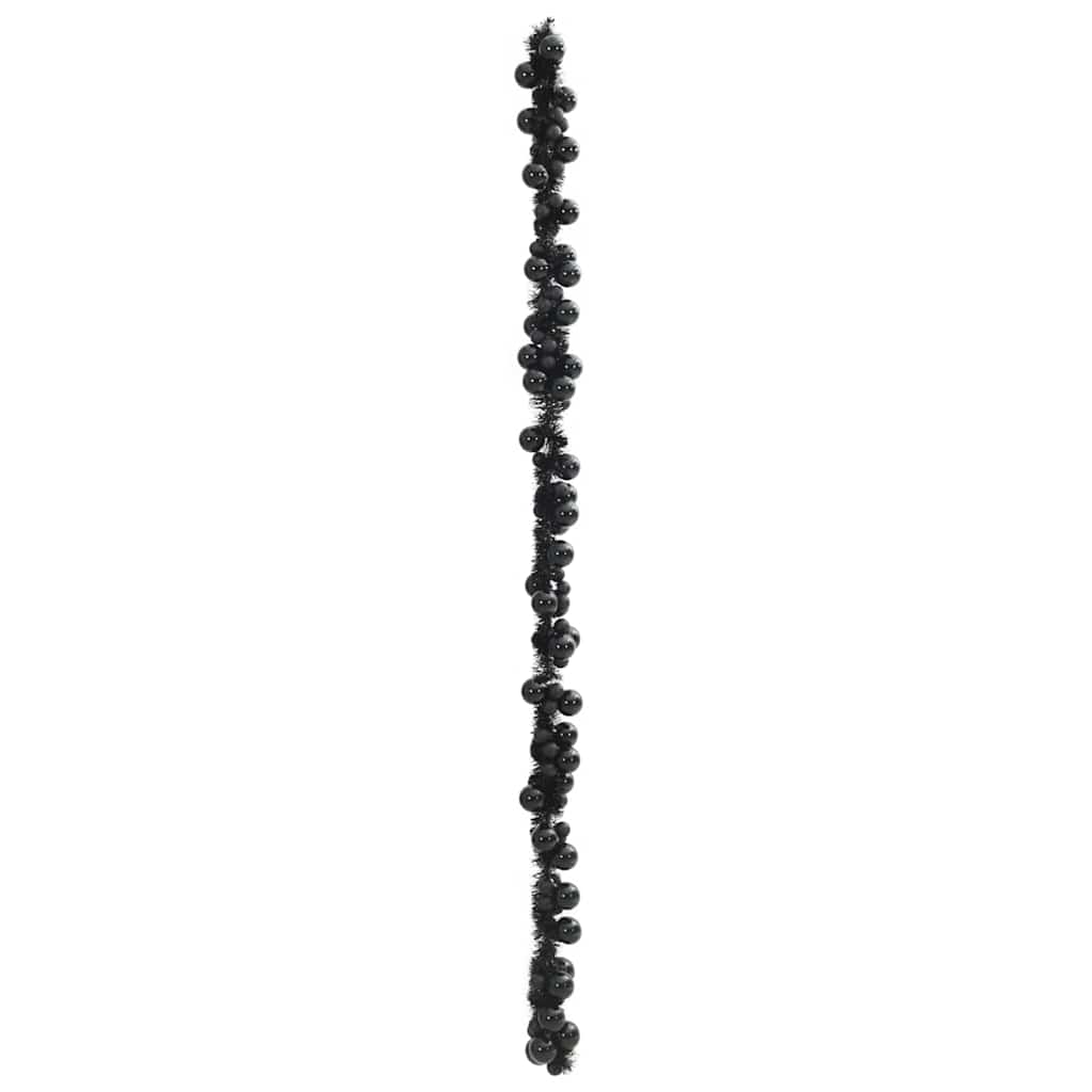 vidaXL Kerstbal Guirlande Zwart 186 cm Polystyreen