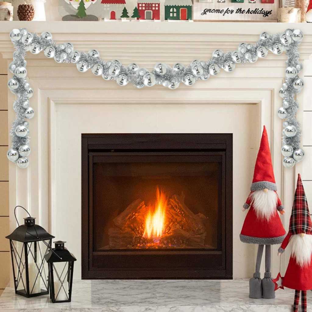 vidaXL Kerstbal Guirlande Zwart 186 cm Polystyreen