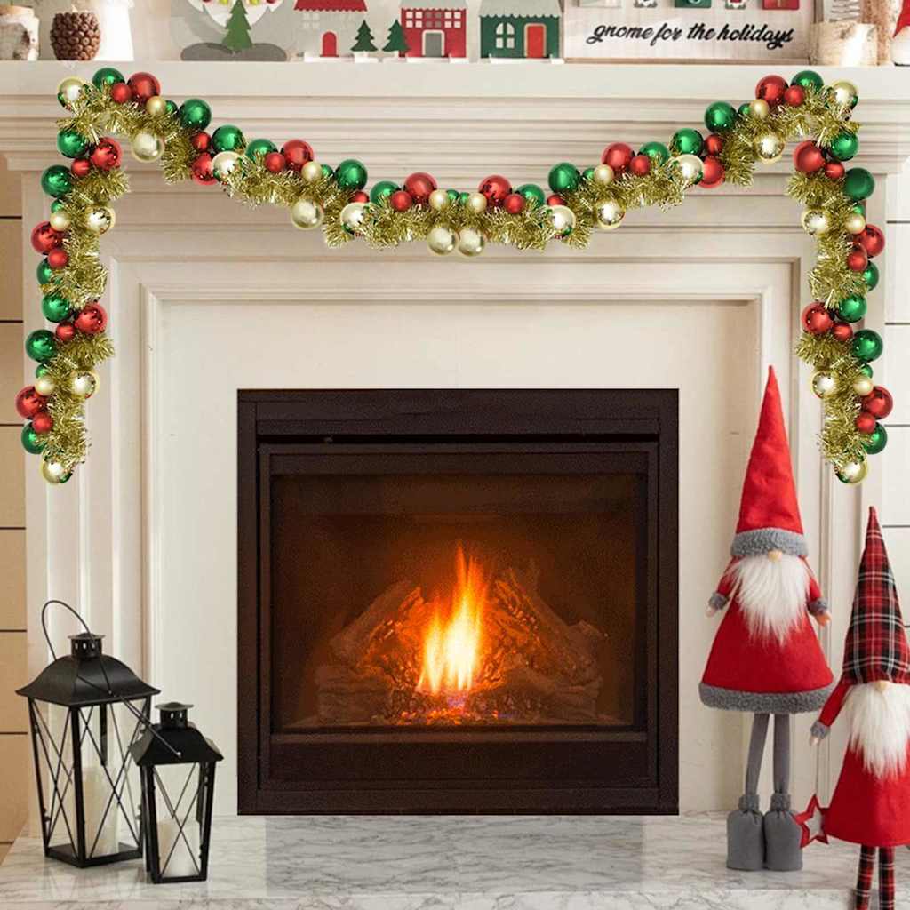vidaXL Kerstbal Guirlande Zwart 186 cm Polystyreen