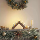 vidaXL Kerst Kaarsbrug Bruin 39,5 x 5 x 29 cm Massief grenenhout