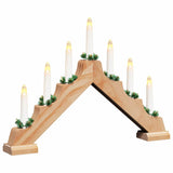 vidaXL Kerst Kaarsbrug Bruin 39,5 x 5 x 29 cm Massief grenenhout