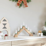 vidaXL Kerst Kaarsbrug Bruin 39,5 x 5 x 29 cm Massief grenenhout