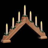 vidaXL Kerst Kaarsbrug Bruin 39,5 x 5 x 29 cm Massief grenenhout