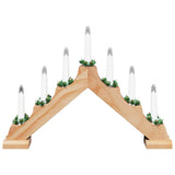 vidaXL Kerst Kaarsbrug Bruin 39,5 x 5 x 29 cm Massief grenenhout