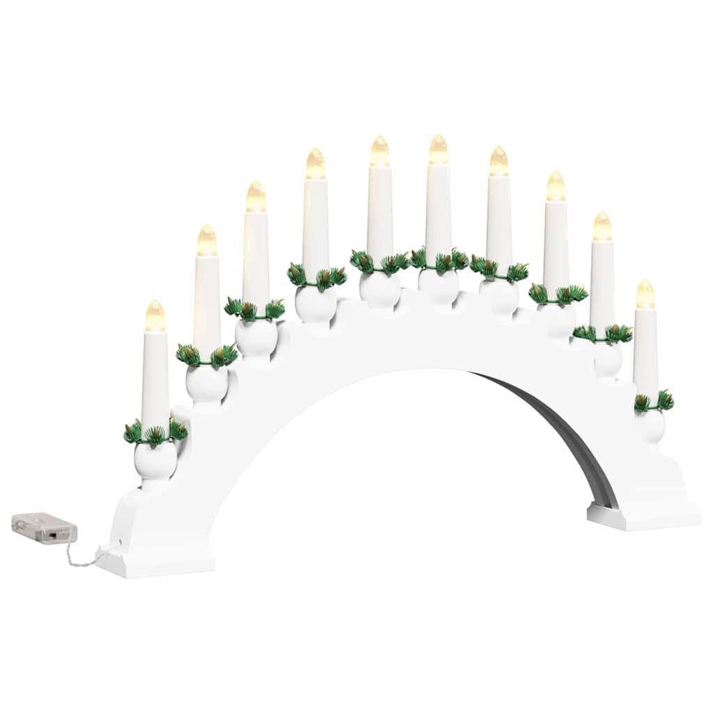 vidaXL Kerst Kaarsenboog met 10 LED Kaarsen Bruin 47 x 5 x 29 cm