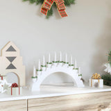 vidaXL Kerst Kaarsenboog met 10 LED Kaarsen Bruin 47 x 5 x 29 cm
