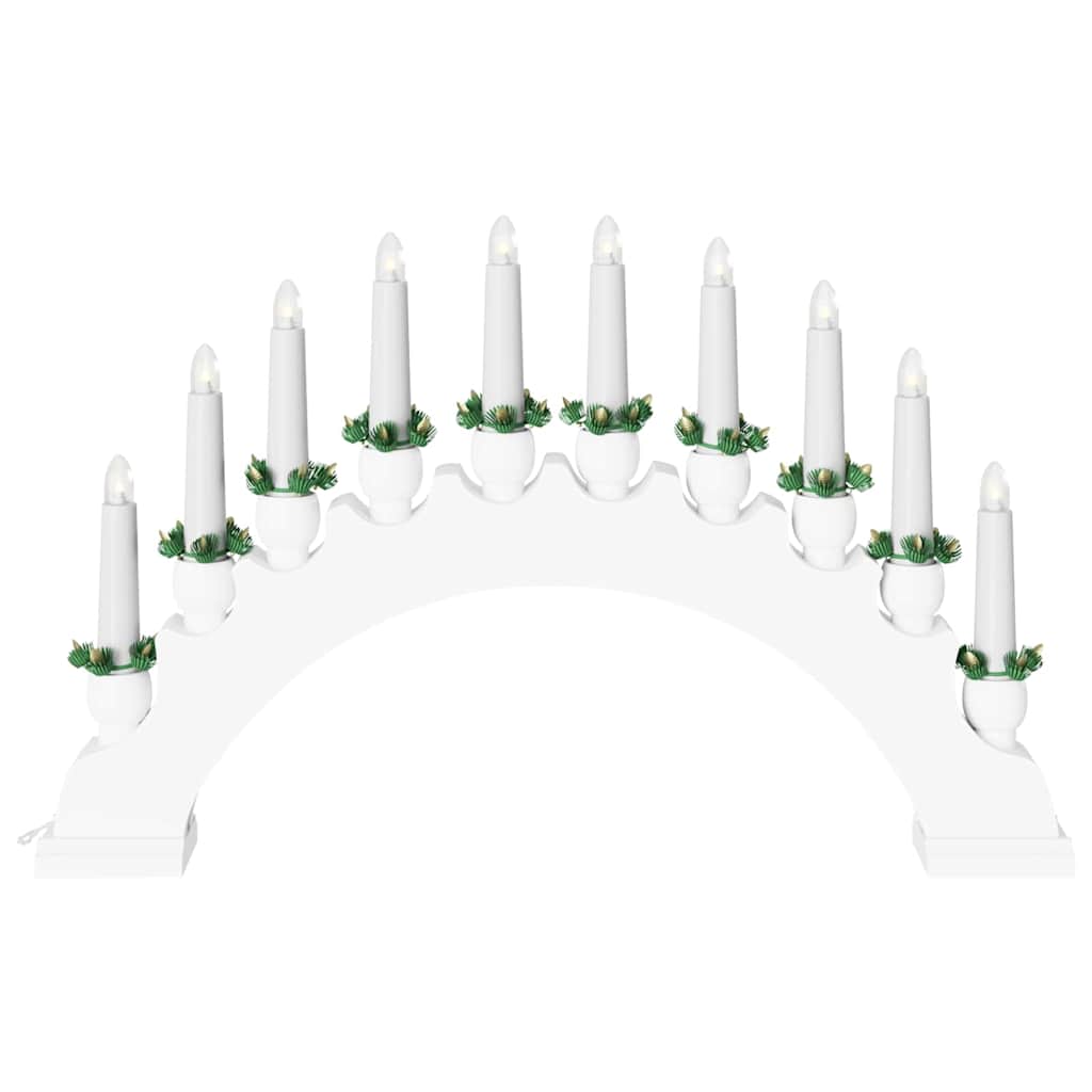 vidaXL Kerst Kaarsenboog met 10 LED Kaarsen Bruin 47 x 5 x 29 cm