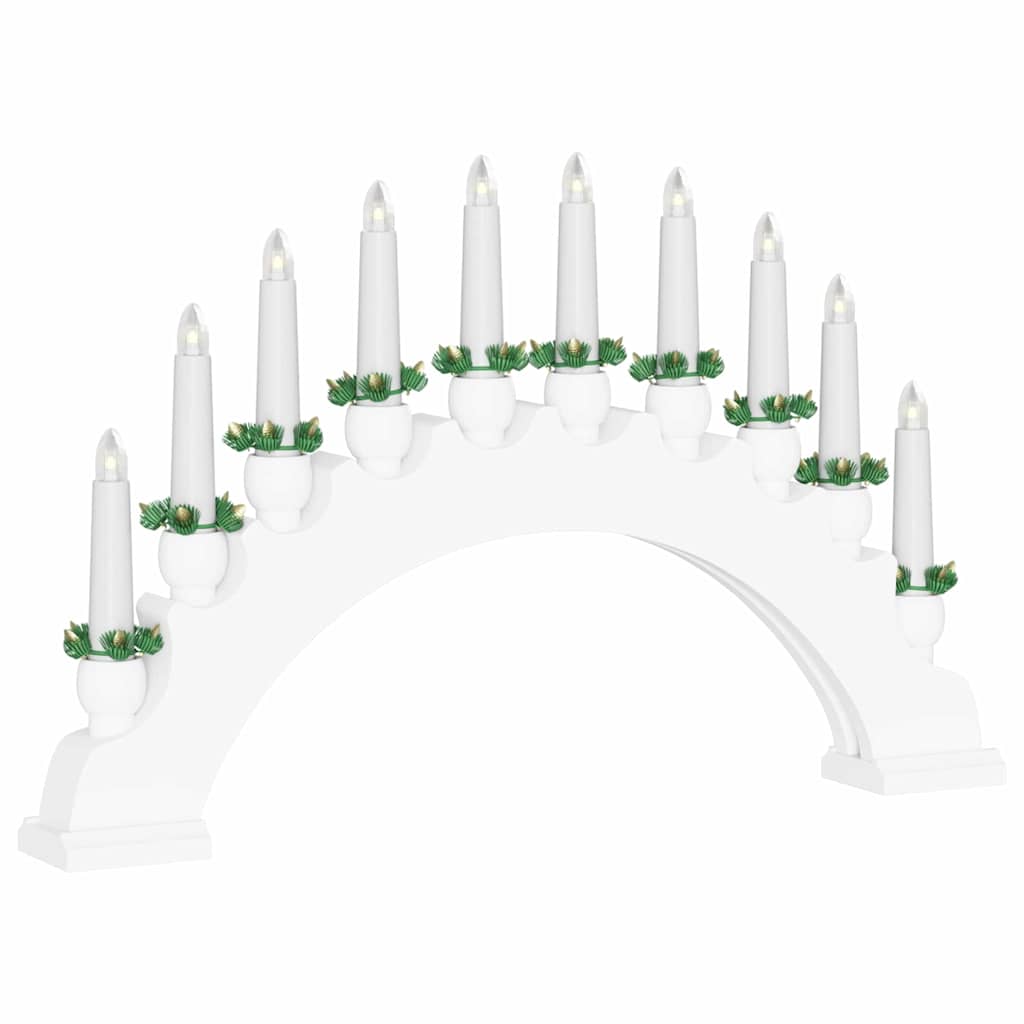 vidaXL Kerst Kaarsenboog met 10 LED Kaarsen Bruin 47 x 5 x 29 cm