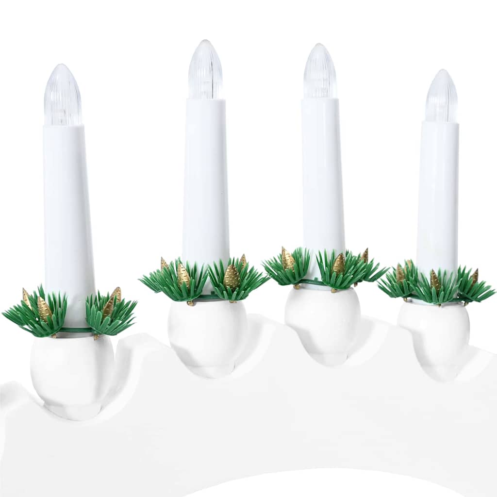 vidaXL Kerst Kaarsenboog met 10 LED Kaarsen Bruin 47 x 5 x 29 cm