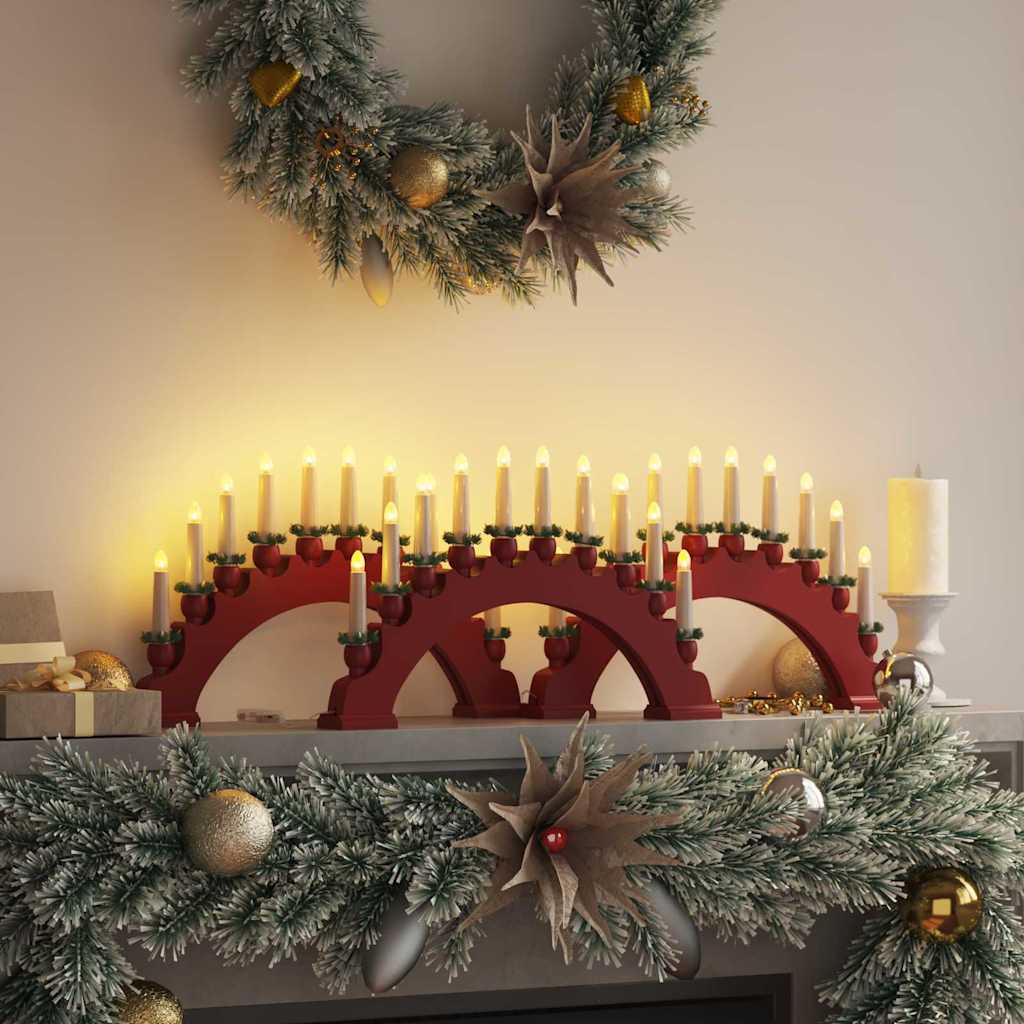 vidaXL Kerst Kaarsenboog met 10 LED Kaarsen Bruin 47 x 5 x 29 cm