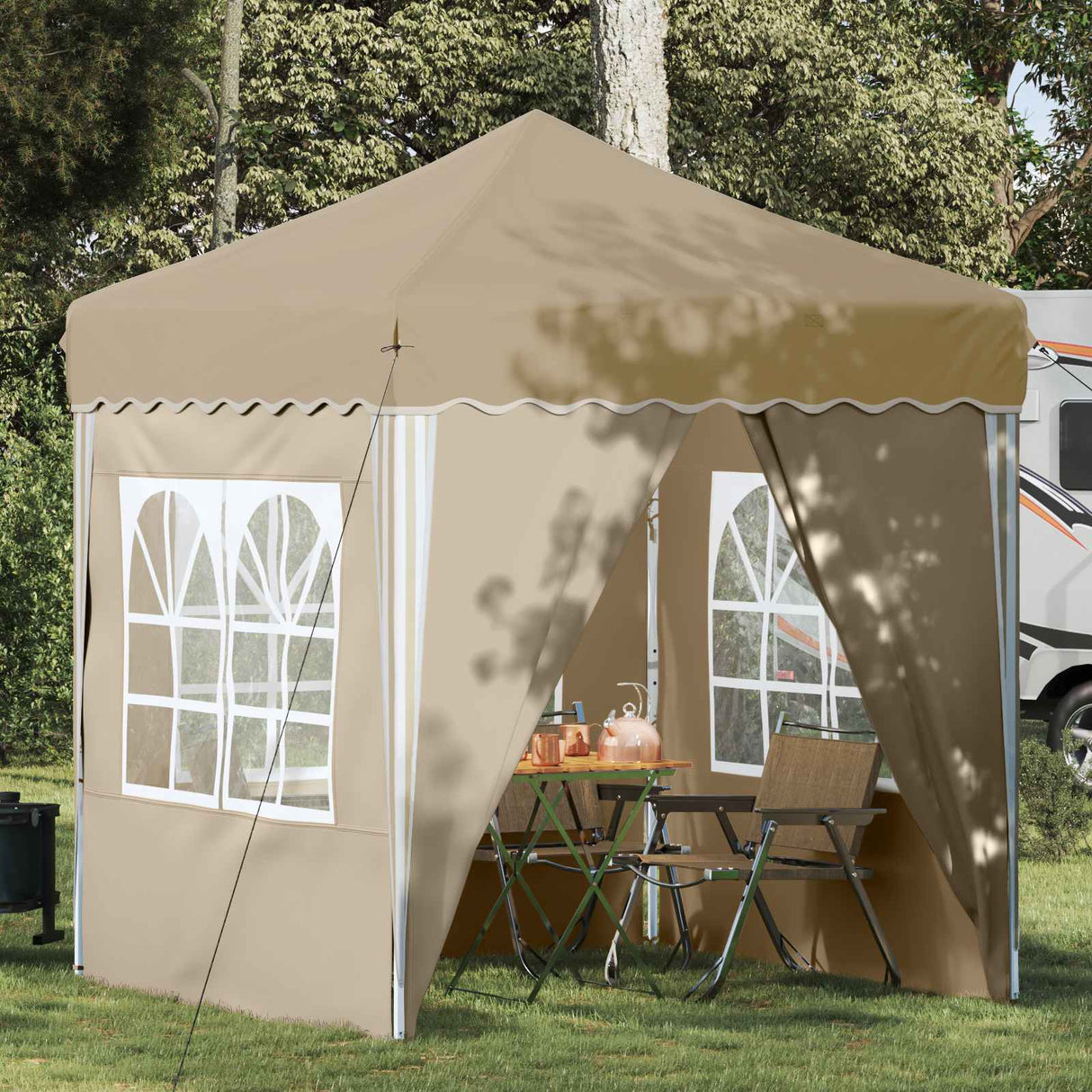 vidaXL Pop-up Feesttent Crème 195 x 195 x 245 cm Oxford Stof