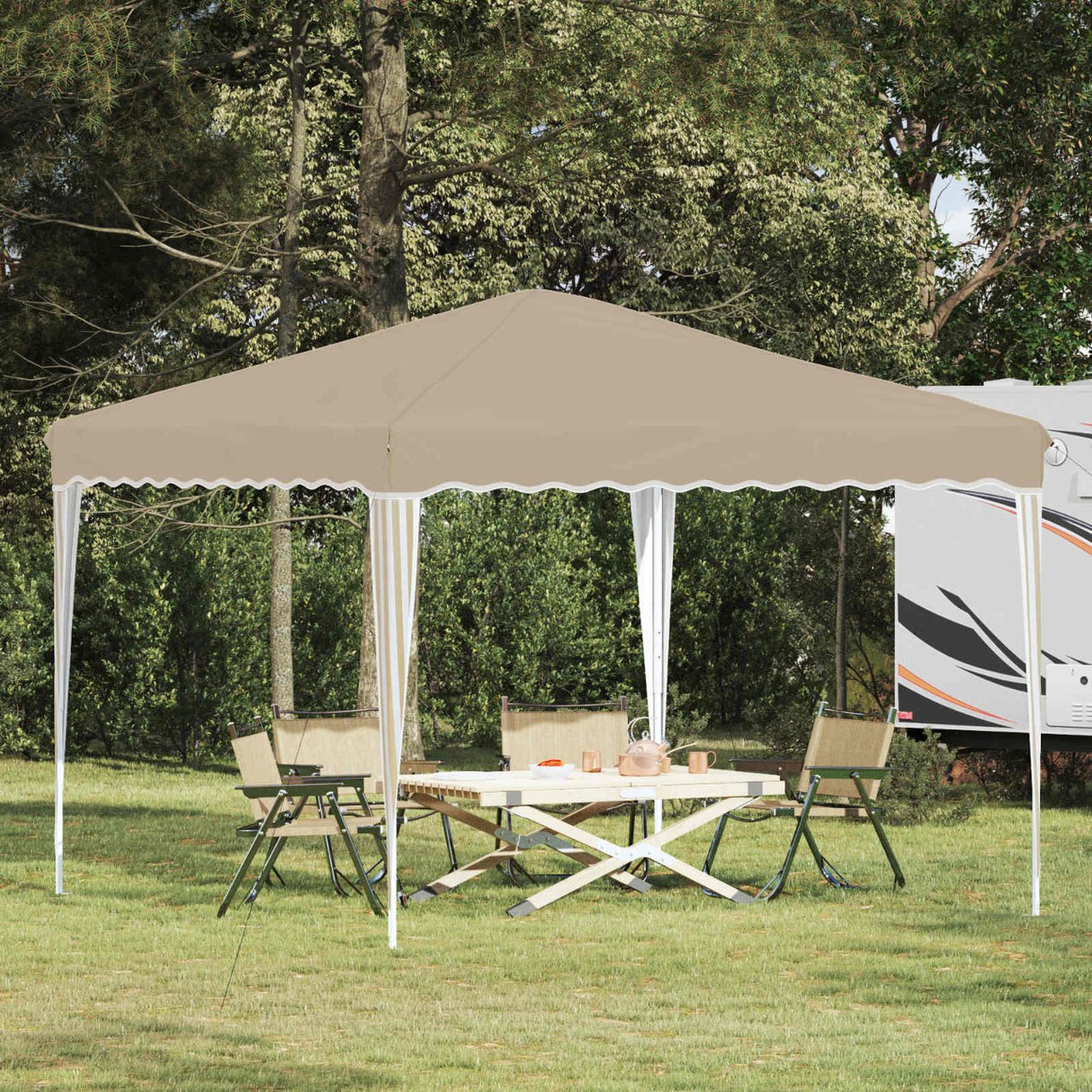 vidaXL Pop-up Feesttent Crème 288 x 288 x 245 cm Oxford Stof