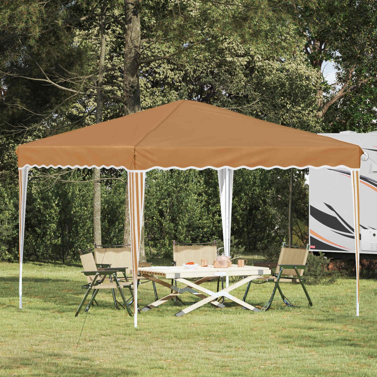 vidaXL Pop-up Feesttent Crème 288 x 288 x 245 cm Oxford Stof