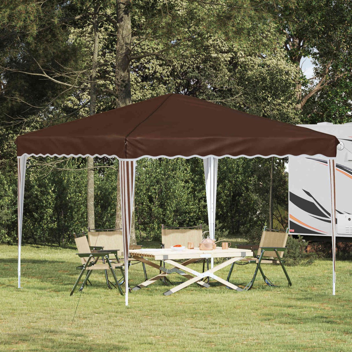 vidaXL Pop-up Feesttent Crème 288 x 288 x 245 cm Oxford Stof