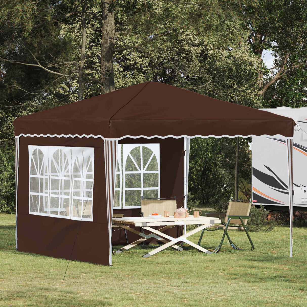 vidaXL Pop-up Feesttent Crème 288 x 288 x 245 cm Oxford Stof