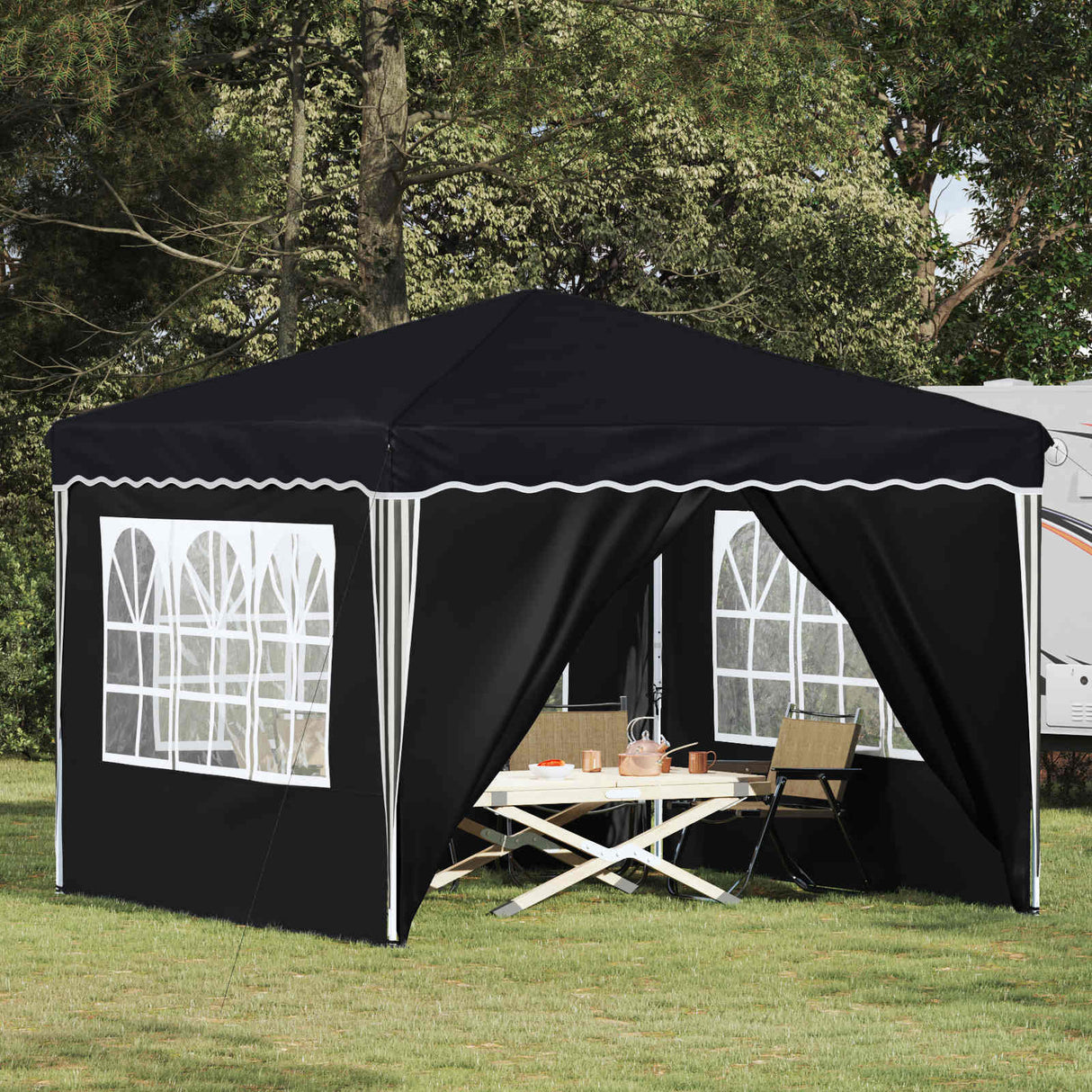 vidaXL Pop-up Feesttent Crème 288 x 288 x 245 cm Oxford Stof