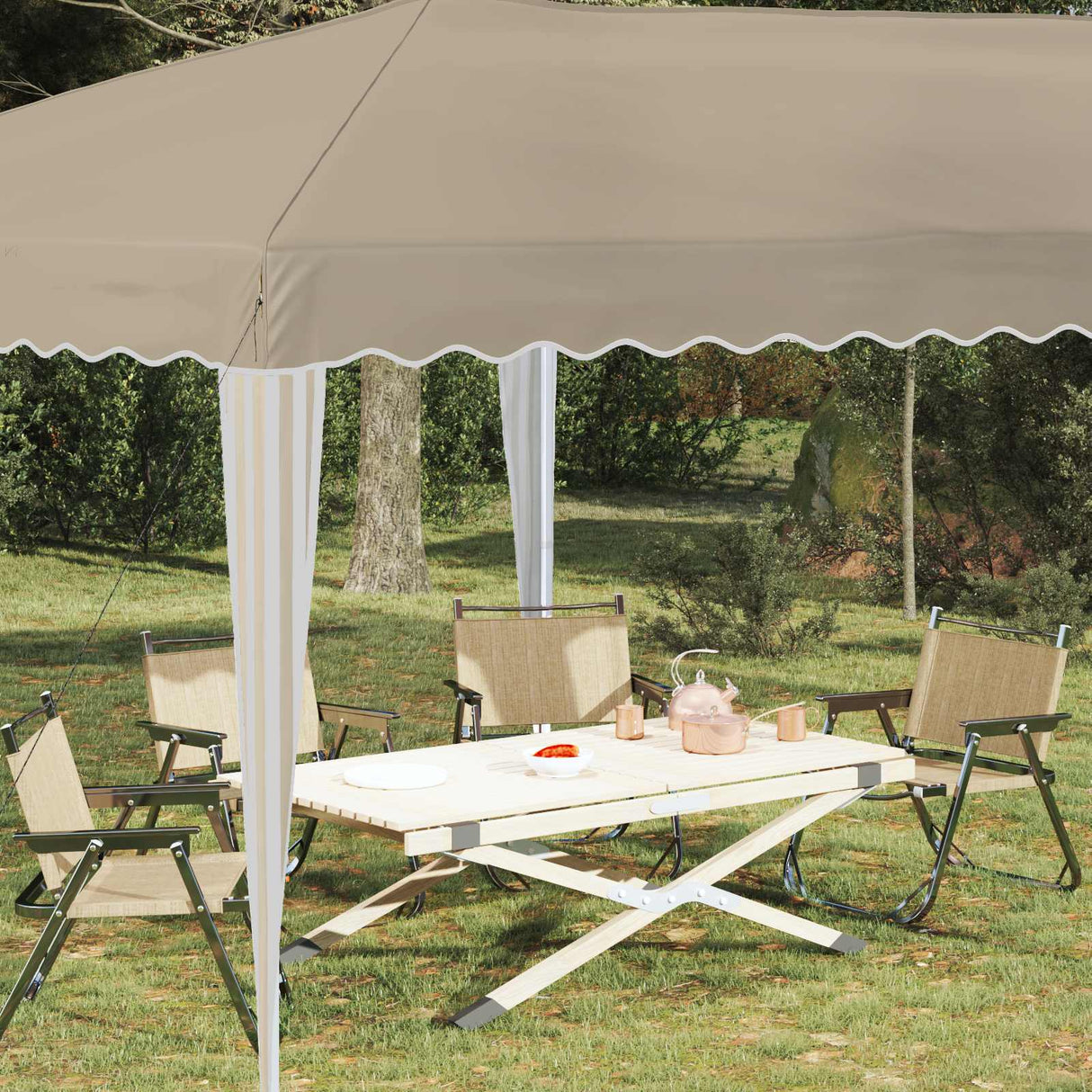 vidaXL Pop-up Feesttent 575 x 290 x 245 cm Crèmekleurig