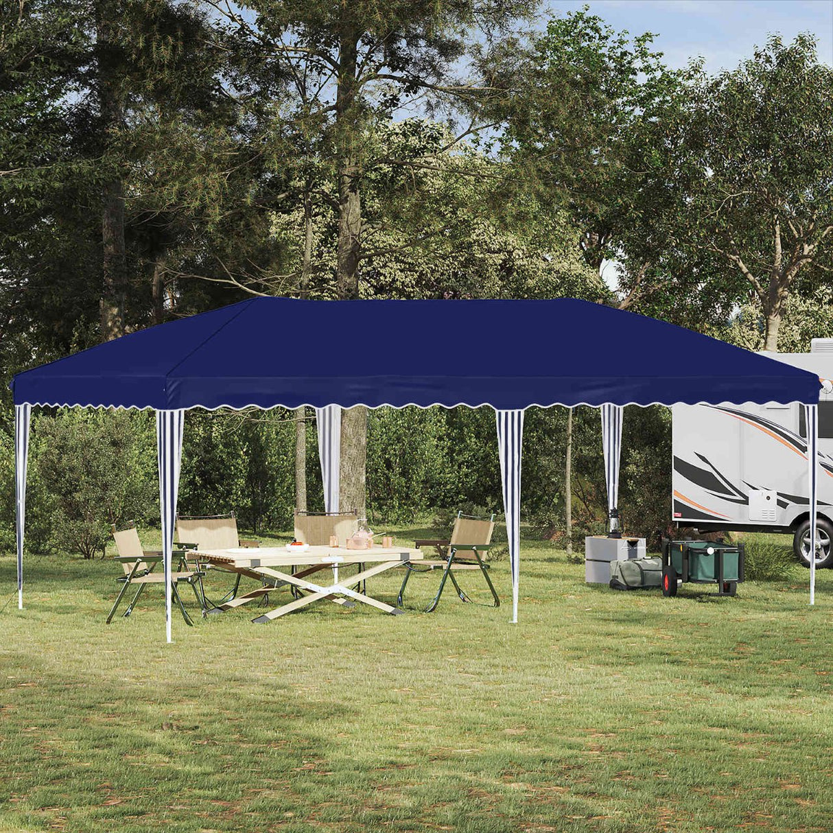vidaXL Pop-up Feesttent 575 x 290 x 245 cm Crèmekleurig