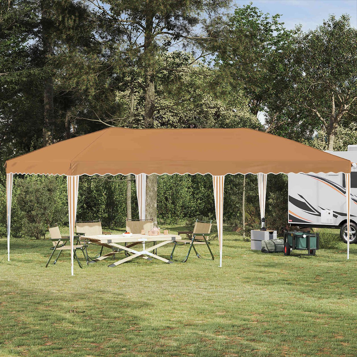vidaXL Pop-up Feesttent 575 x 290 x 245 cm Crèmekleurig