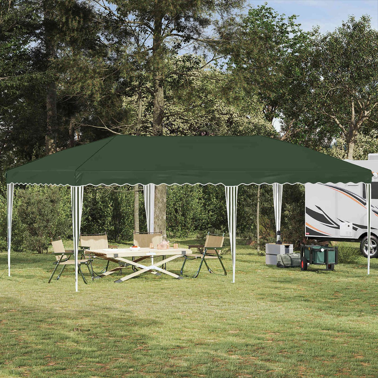 vidaXL Pop-up Feesttent 575 x 290 x 245 cm Crèmekleurig