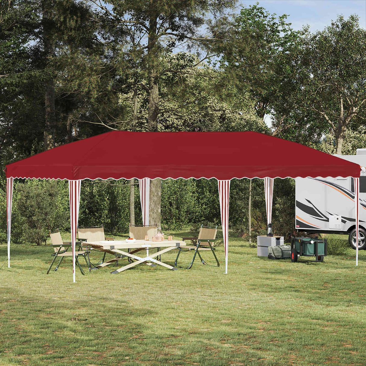 vidaXL Pop-up Feesttent 575 x 290 x 245 cm Crèmekleurig