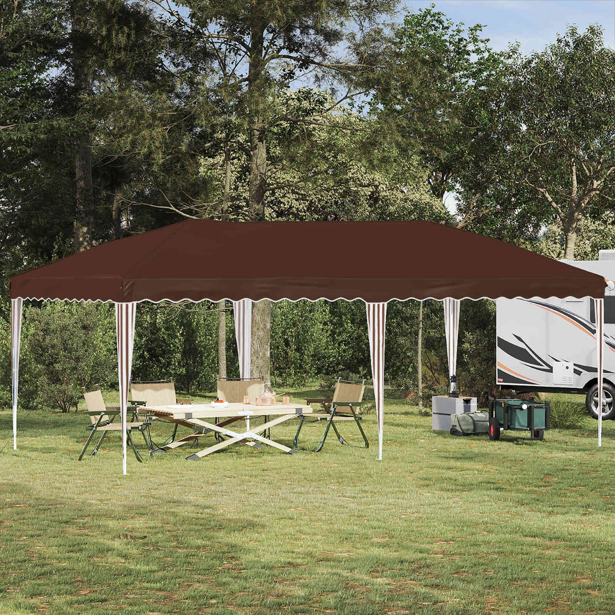 vidaXL Pop-up Feesttent 575 x 290 x 245 cm Crèmekleurig