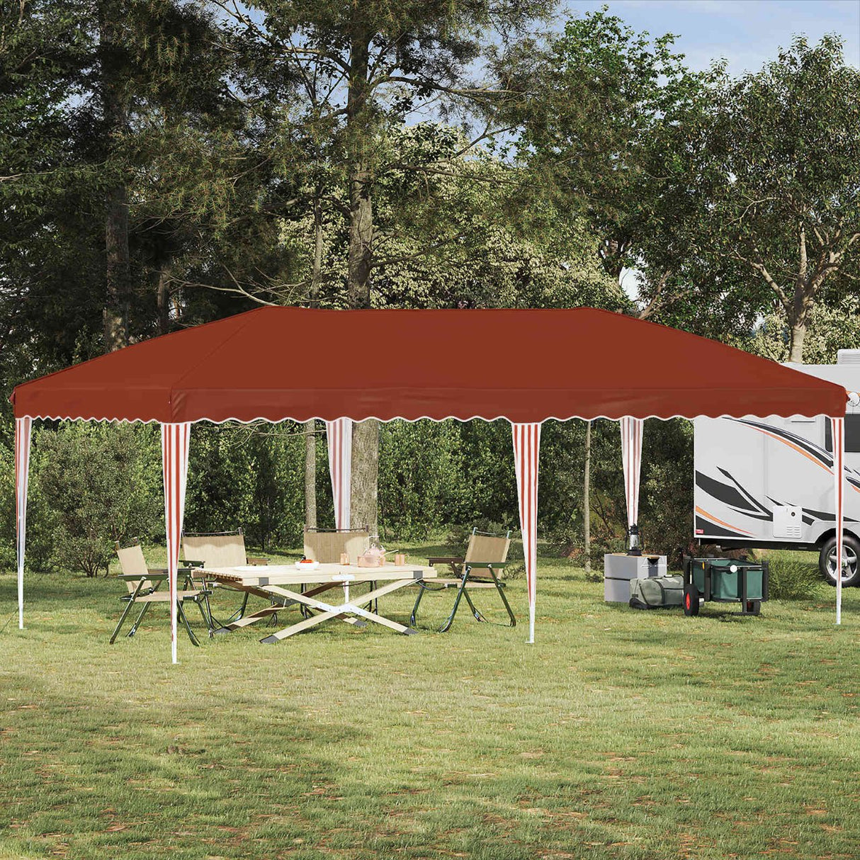 vidaXL Pop-up Feesttent 575 x 290 x 245 cm Crèmekleurig