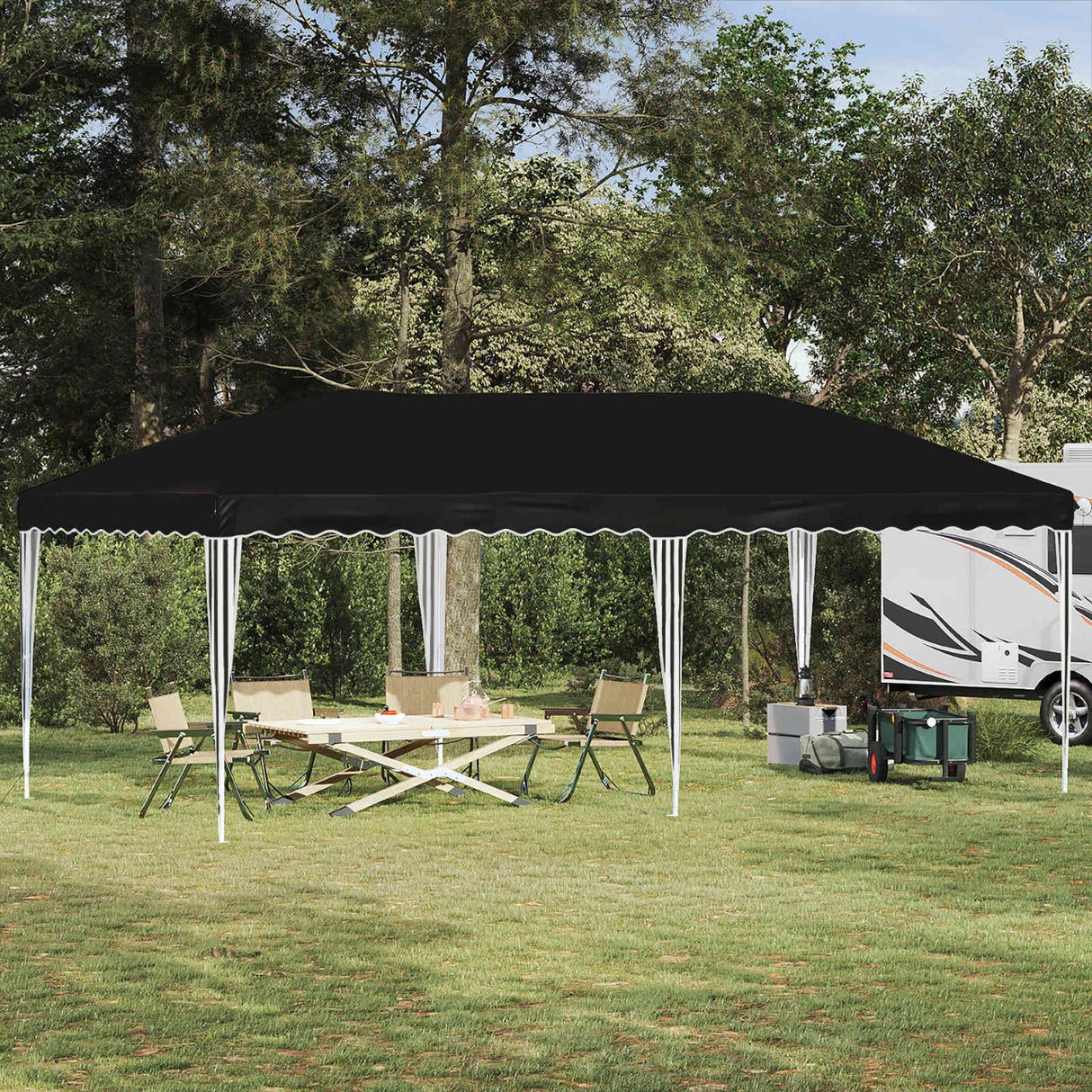 vidaXL Pop-up Feesttent 575 x 290 x 245 cm Crèmekleurig