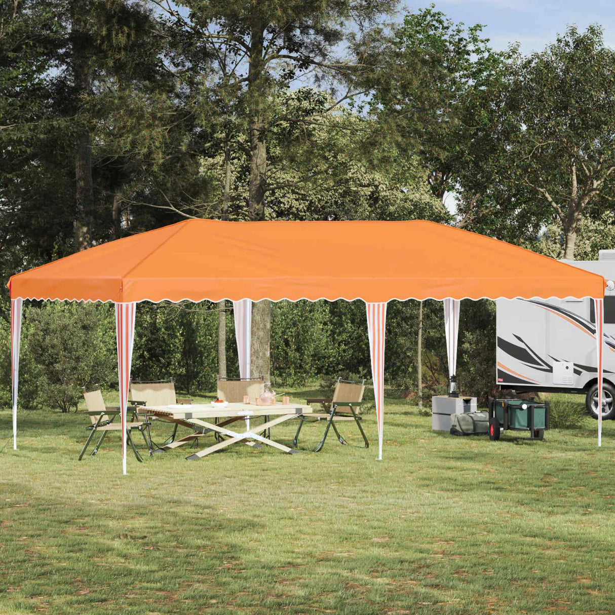 vidaXL Pop-up Feesttent 575 x 290 x 245 cm Crèmekleurig