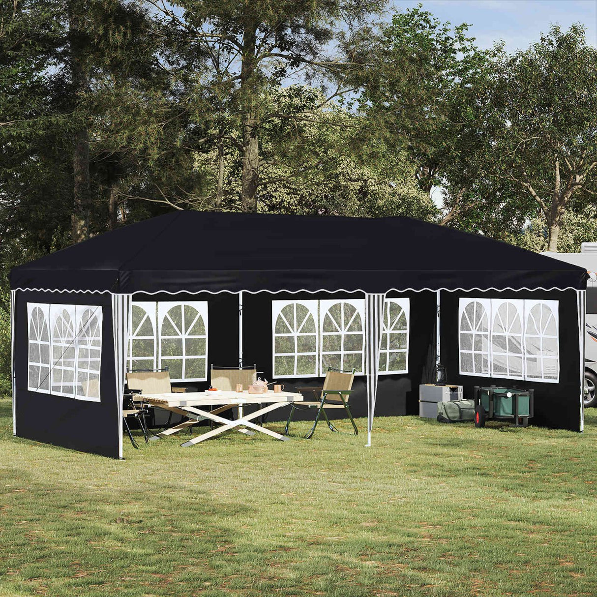 vidaXL Pop-up Feesttent 575 x 290 x 245 cm Crèmekleurig