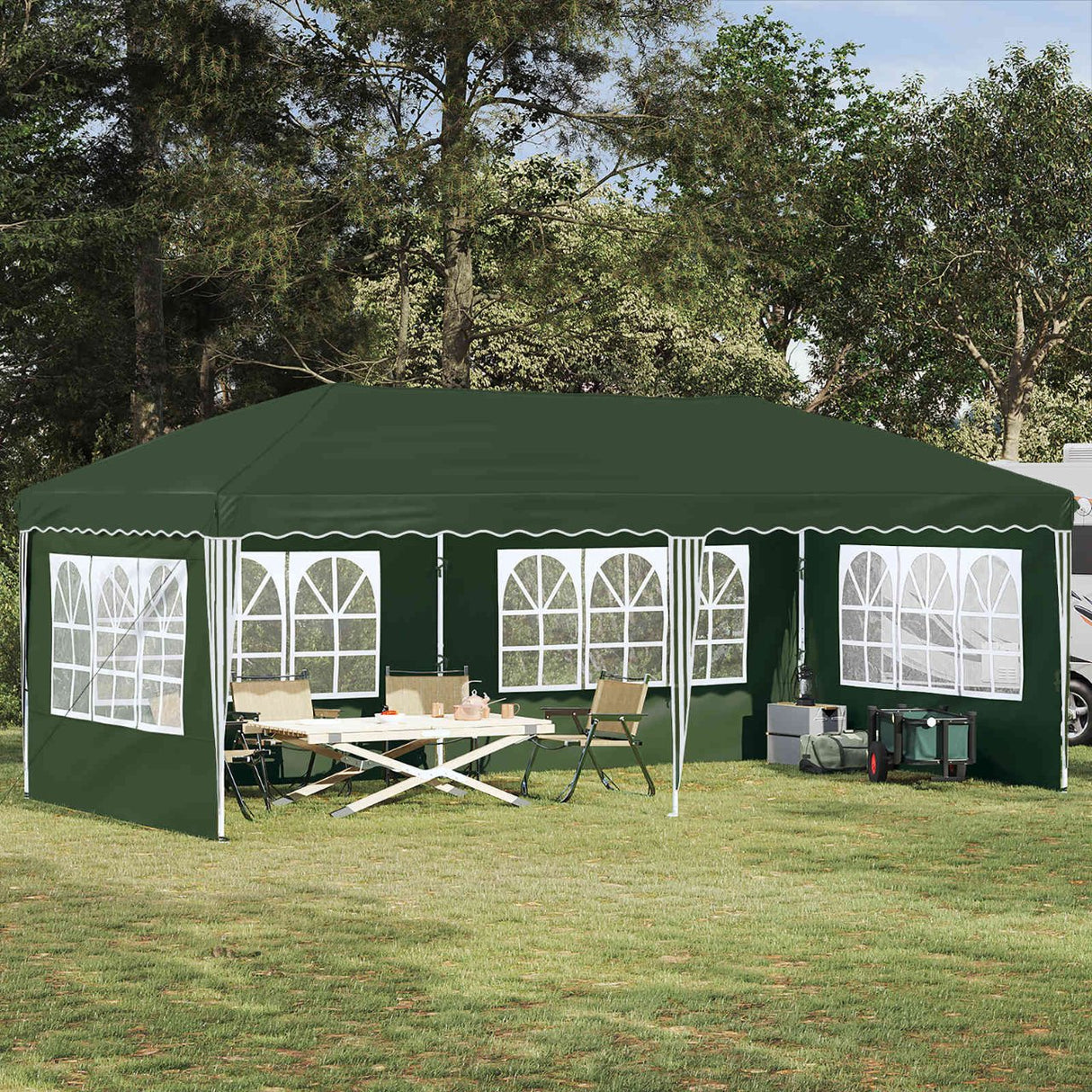 vidaXL Pop-up Feesttent 575 x 290 x 245 cm Crèmekleurig
