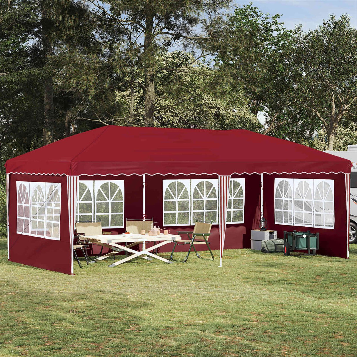 vidaXL Pop-up Feesttent 575 x 290 x 245 cm Crèmekleurig