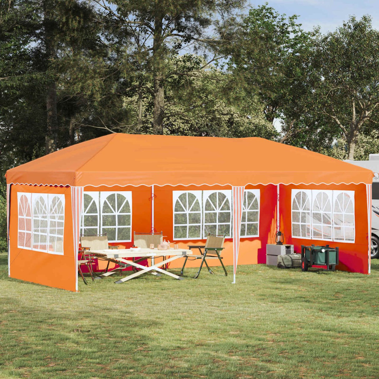 vidaXL Pop-up Feesttent 575 x 290 x 245 cm Crèmekleurig