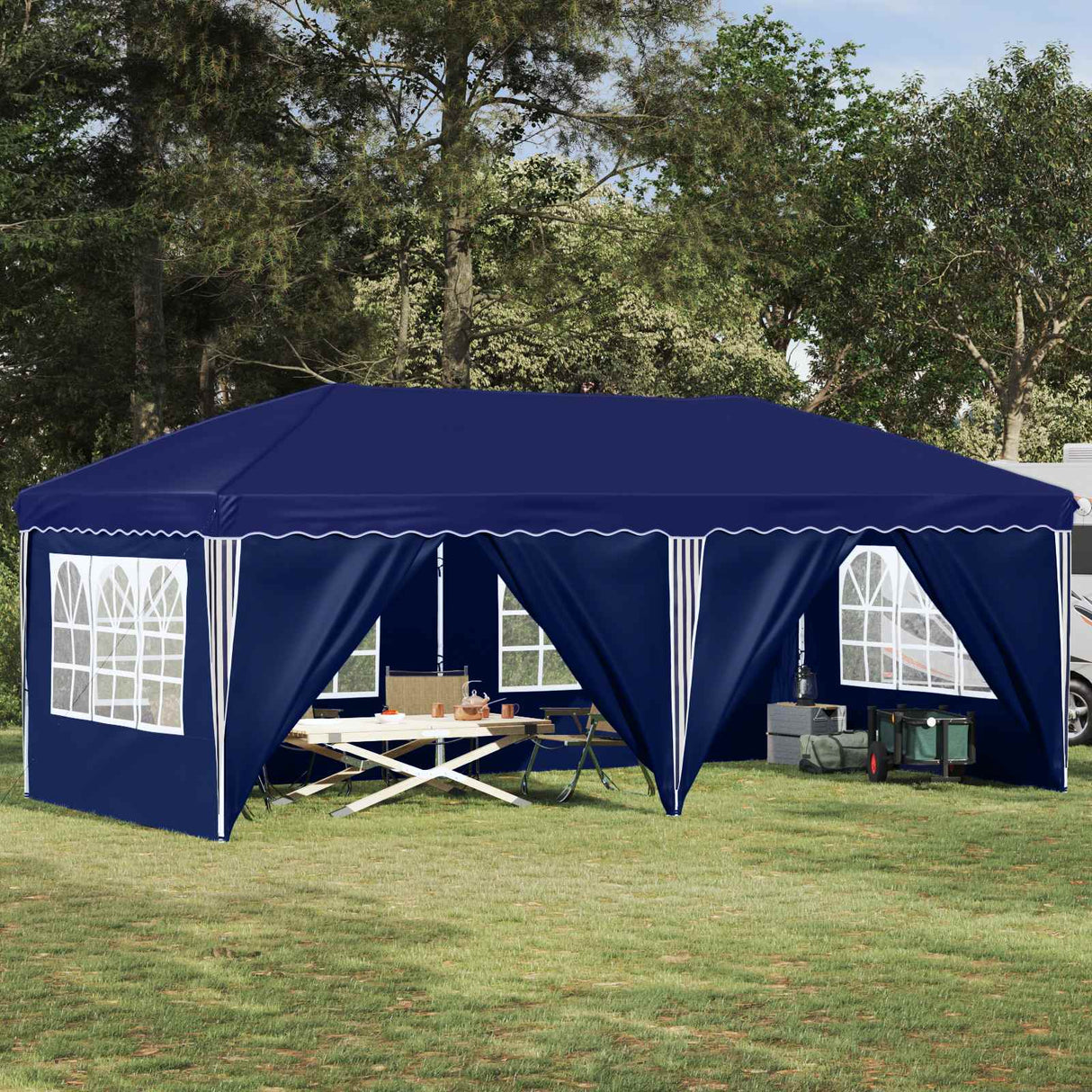 vidaXL Pop-up Feesttent 575 x 290 x 245 cm Crèmekleurig