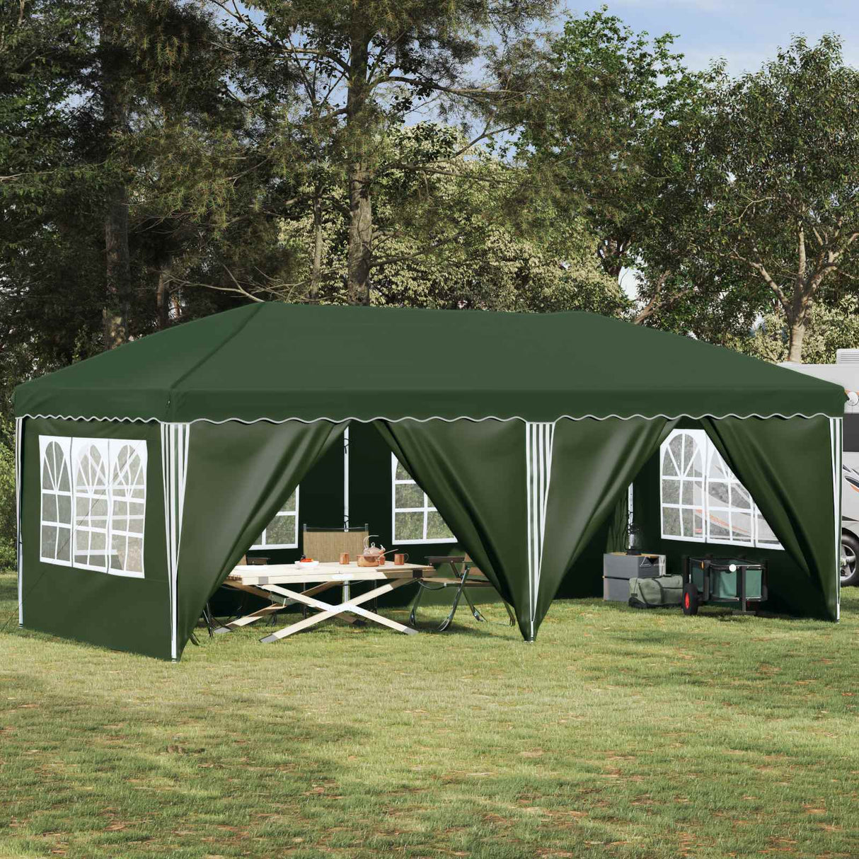vidaXL Pop-up Feesttent 575 x 290 x 245 cm Crèmekleurig