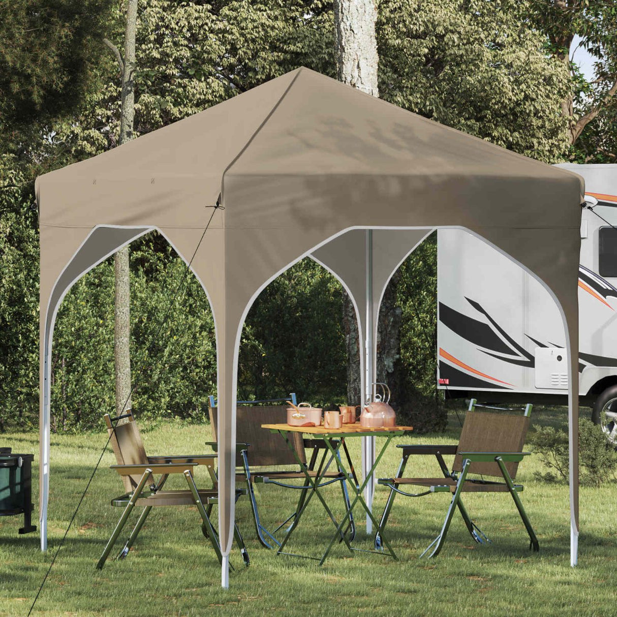 vidaXL Pop-up Feesttent 194 x 194 x 245 cm Crèmekleurig
