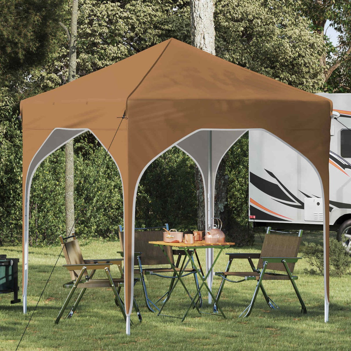 vidaXL Pop-up Feesttent 194 x 194 x 245 cm Crèmekleurig